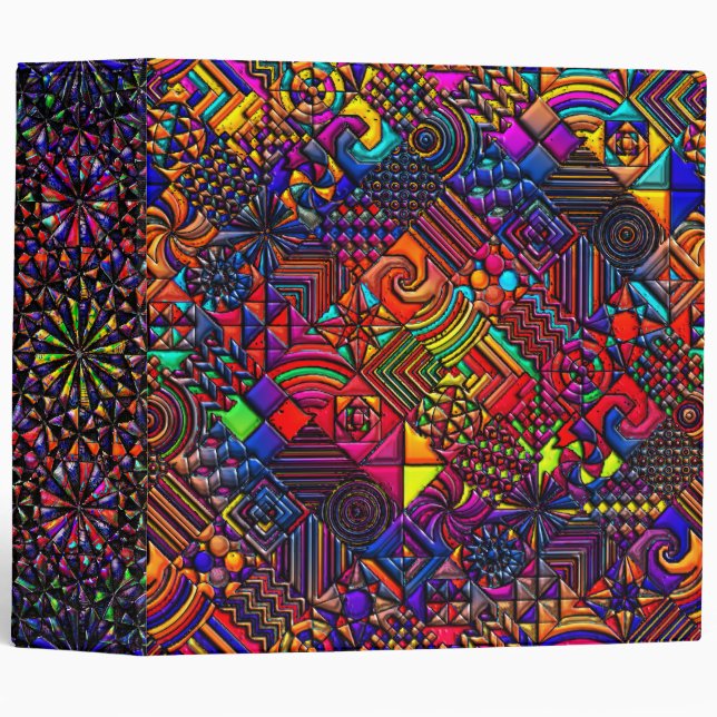 digital quilt modern retro binder (Front/Spine)