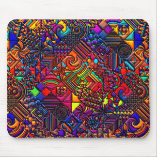 digital quilt modern retro mouse pad