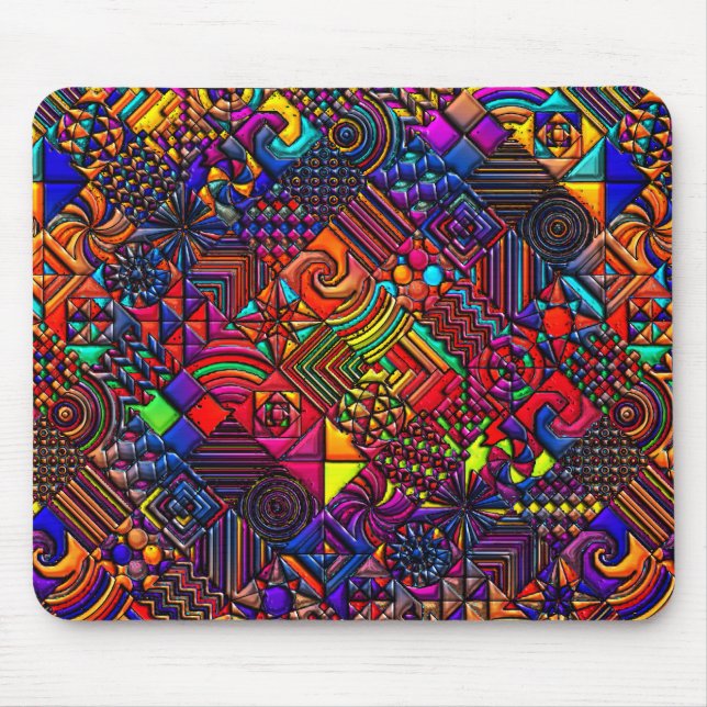 digital quilt modern retro mouse pad (Front)