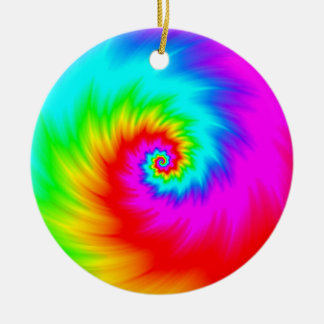 Digital Rainbow Spiral Necklace or Ceramic Ornament