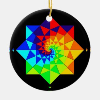 Digital Rainbow Spiral Necklace or Ceramic Ornament