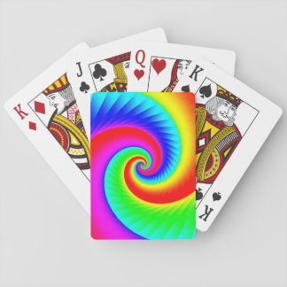 Digital Rainbow Spiral Playing Cards