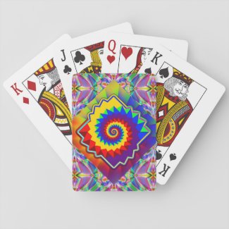 Digital Rainbow Spiral Playing Cards