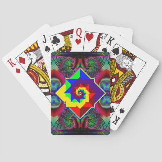 Digital Rainbow Spiral Poker Cards