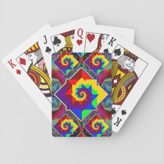 Digital Rainbow Squiral Playing Cards