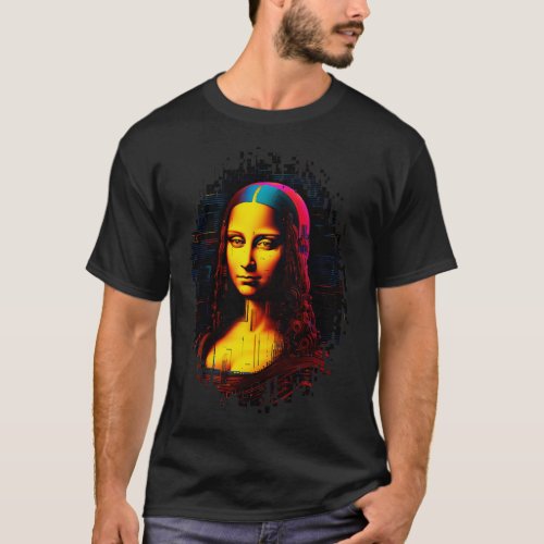 Digital Renaissance AI Generated Glitch Art T_Shirt