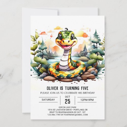 Digital Reptile Celebration Birthday Invitation