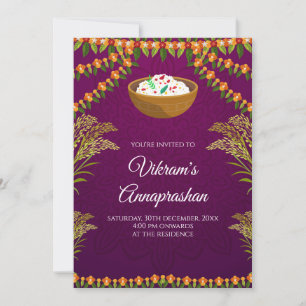 Digital Rice feeding invite Annaprasan invitations