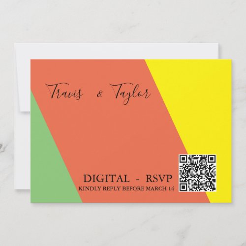 DIGITAL RSVP Bright Summer Colors Digital Wedding Invitation