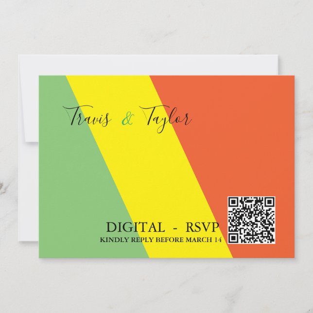 DIGITAL RSVP Wedding Bright Summer Colors Invitation (Front)