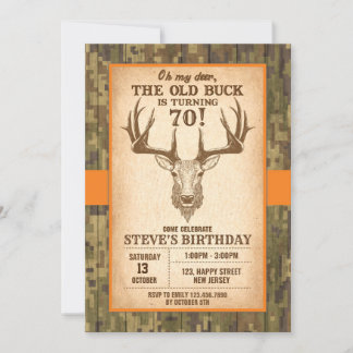 Digital Rustic Deer Birthday Invitation