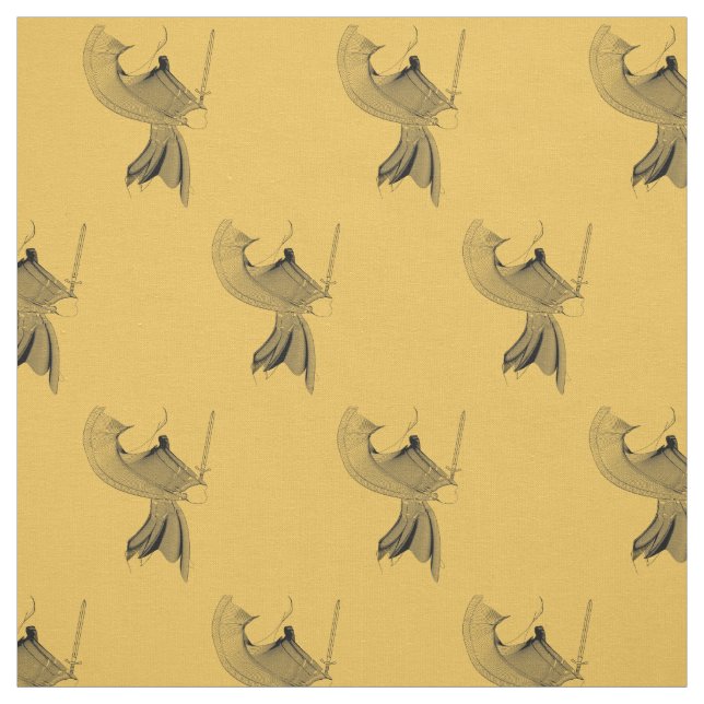 Digital Samurai Figure - Custom background color Fabric (Swatch)