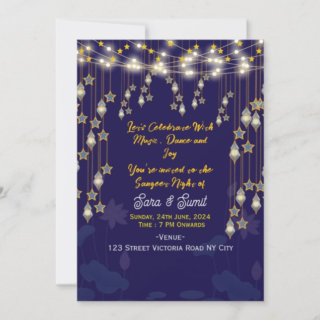 Digital Sangeet Night Invitations  (Front)