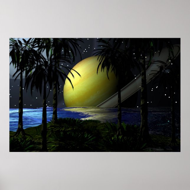 Digital Saturn Space Poster (Front)