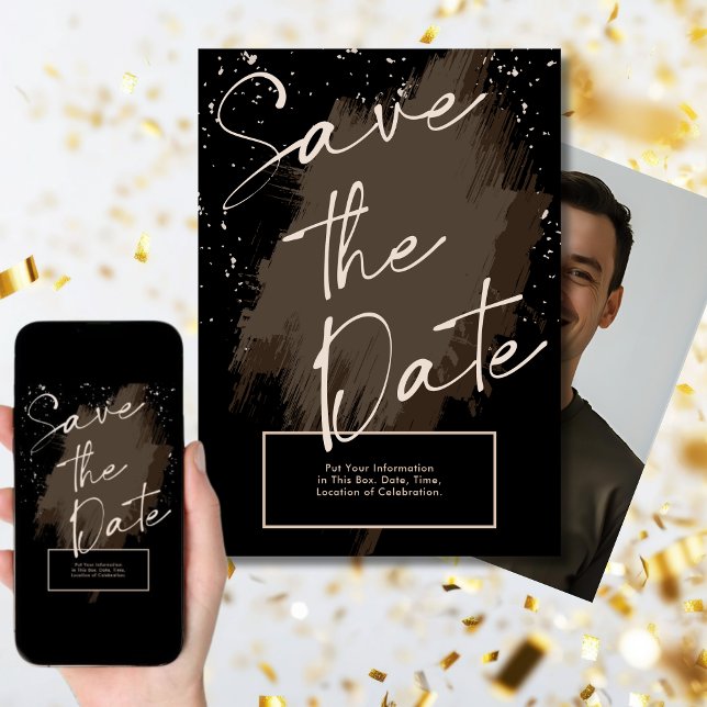 Digital Save the Date Add Your Event Generic Black Invitation (Creator Uploaded)