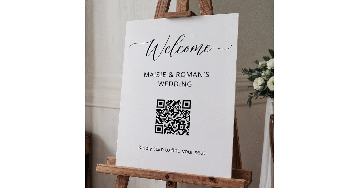 Digital Seating Chart With Qr Code Sign Template Zazzle