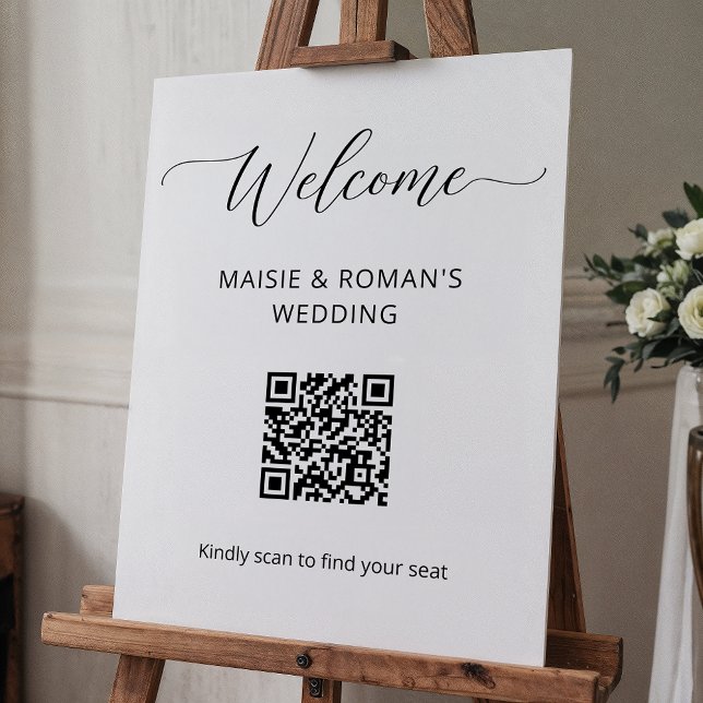 Digital Seating Chart With Qr Code Sign Template (Creator Uploaded)