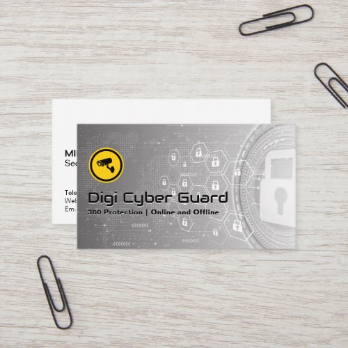 Digital Security  Cyber Tech Background Business Card