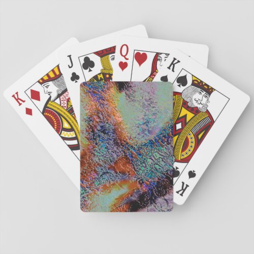 Digital sheeps wool smeared with colored paint    poker cards