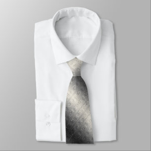 Digital Silver and Cream Roman Ionic Column Design Neck Tie