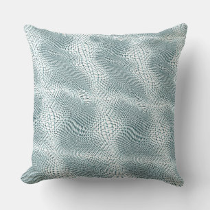 Digital silver jute tilted over white background throw pillow