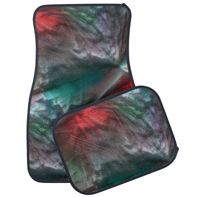 Digital skerry in silvery green mint to vivid red  car floor mat (Set)