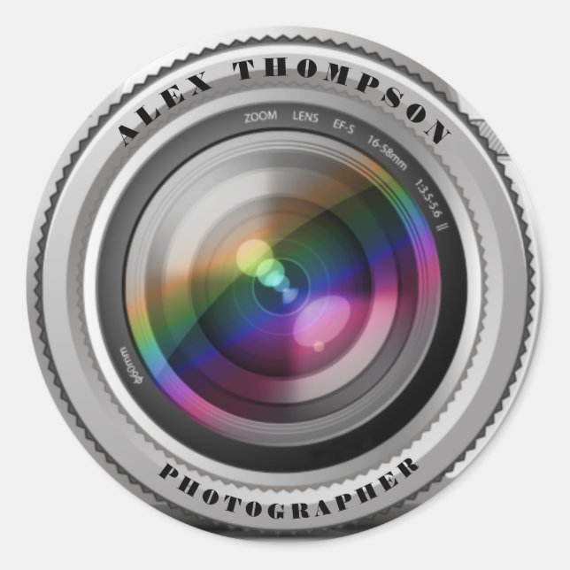 Digital SLR Camera Photography Lense Custom Classic Round Sticker (Front)