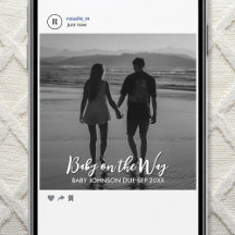 Digital Social Media Pregnancy Reveal Photo