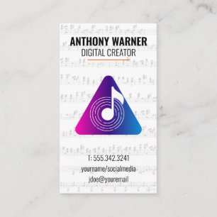 Digital Sound Musical Sheet Business Card