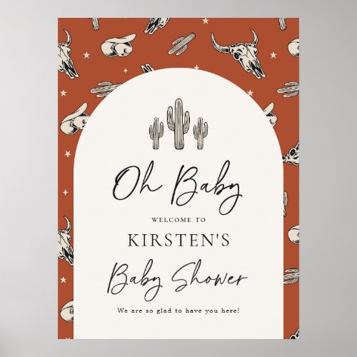 Digital Southwest Baby Shower Welcome Poster