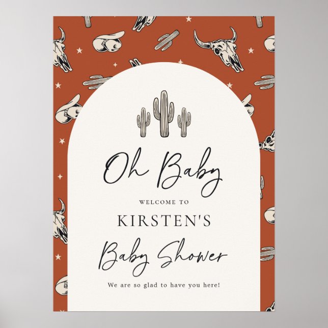 Digital Southwest Baby Shower Welcome Poster (Front)