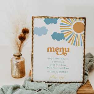 Digital Sun Baby Shower Menu Poster
