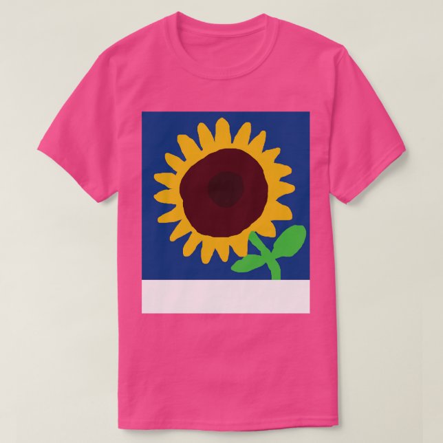 Digital Sunflower Painting T-Shirt (Design Front)