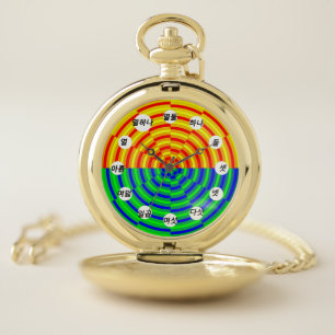 Digital Sunrise  (Korean Face) by Kenneth Yoncich Pocket Watch
