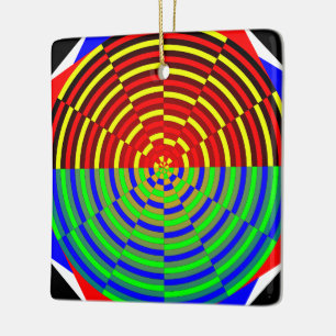 Digital Sunset by Kenneth Yoncich Ceramic Ornament