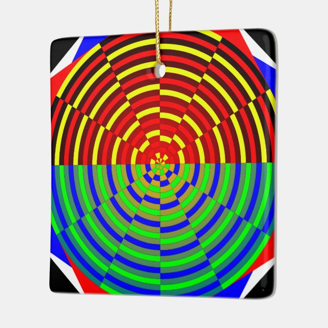 Digital Sunset by Kenneth Yoncich Ceramic Ornament (Left)