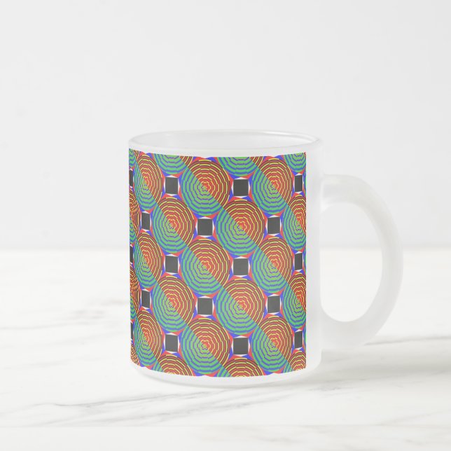 Digital Sunset by Kenneth Yoncich Frosted Glass Coffee Mug (Right)