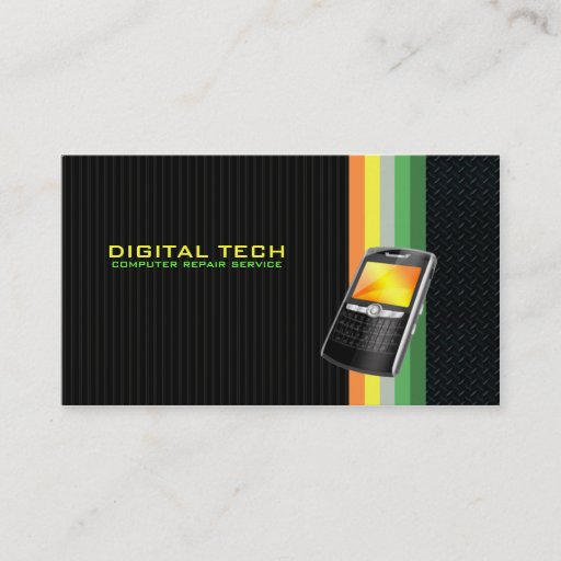 Customizable Digital Tech. Cellular Business Cards