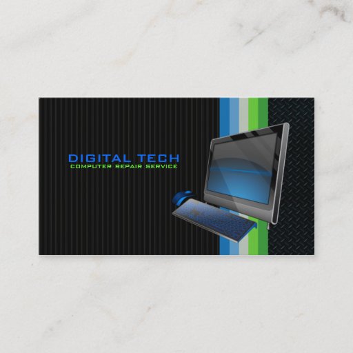 Customizable Digital Tech. Computer 2 Business Cards