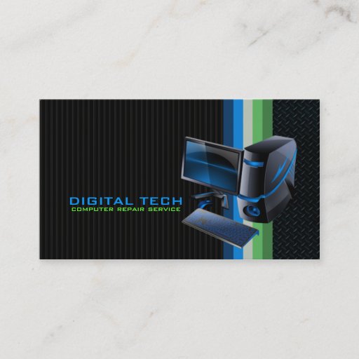 Customizable Digital Tech. Computer Business Cards