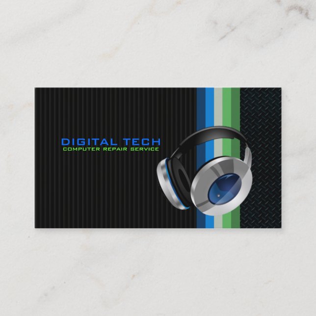 Digital Tech. Headphones Business Cards (Front)
