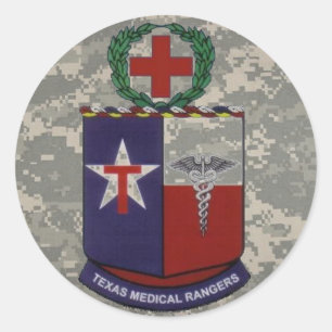 digital, texas medical Rangers no blue Classic Round Sticker