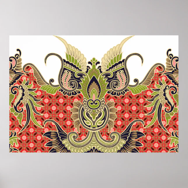 digital textile design with beautiful bunch decora poster | Zazzle