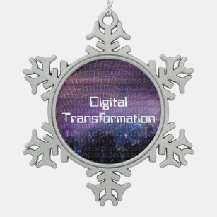 Digital Transformation for Business Snowflake Pewter Christmas Ornament