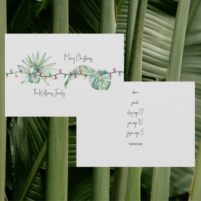 Digital Tropical Foliage & Lights Christmas Card (Creator Uploaded)