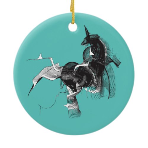 Digital Unicorn Ceramic Ornament