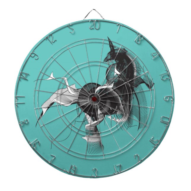 Digital Unicorn Dartboard With Darts (Front)