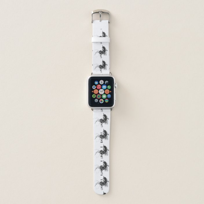 Digital Unicorn Figure Custom Background Color Apple Watch Band