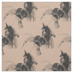 Digital Unicorn Figure - Custom background color Fabric