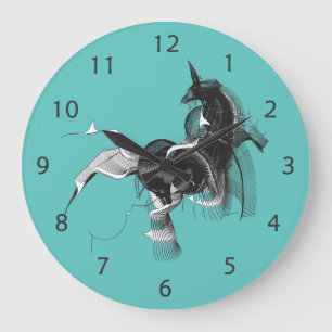 Digital Unicorn Large Clock